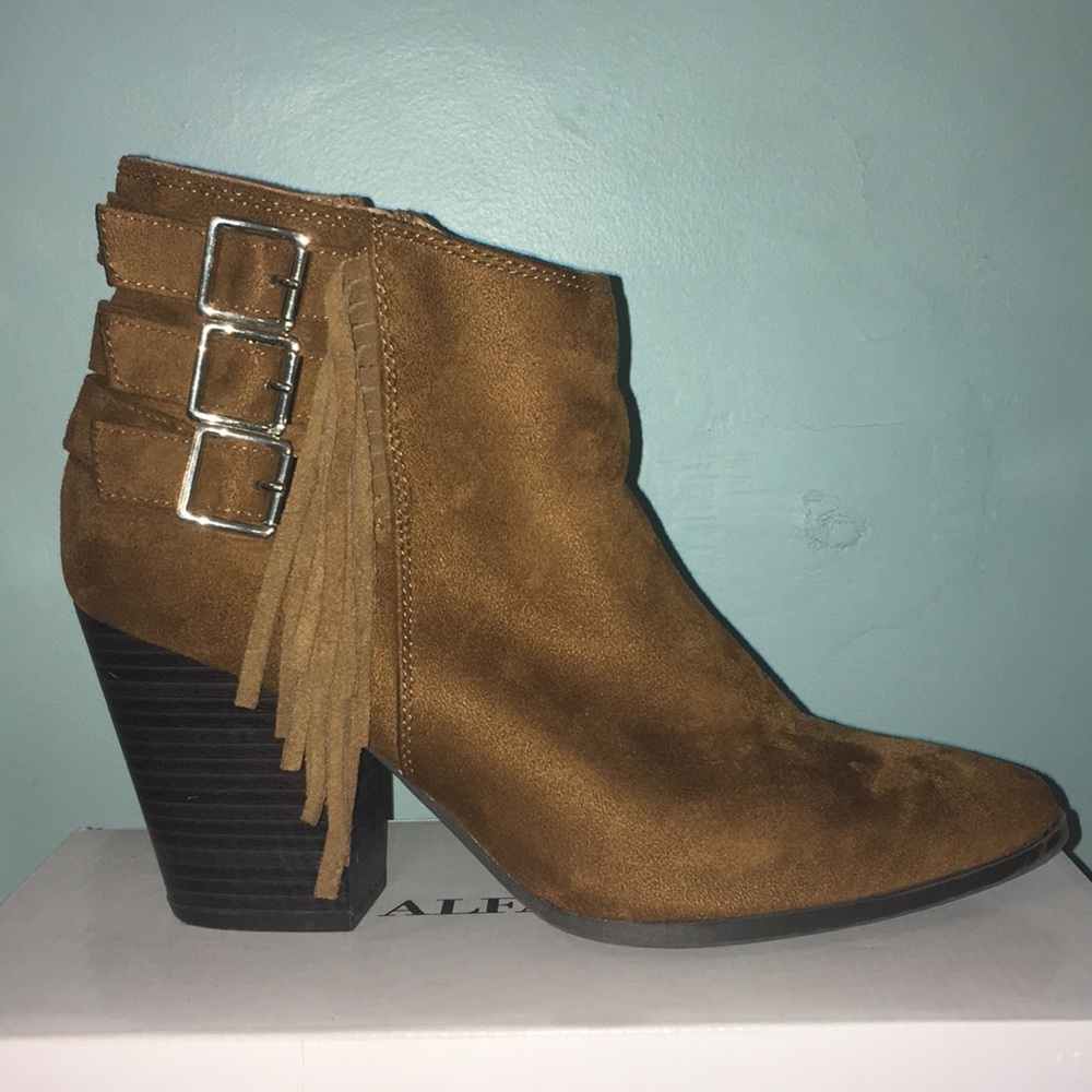 Suede Fringe Booties